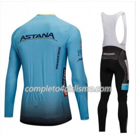 Completo Maglia ML + Pantaloncino con bretelle ML 2018 Astana Pro Team N001